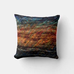 Vintage Multi-color Wood Art Throw Pillow
