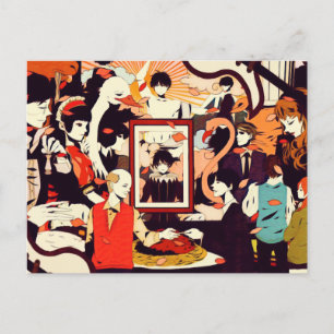 Vintage Multi Human Character Humor Party Announcement Postcard