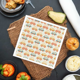 Vintage Multicolor Cars Pattern Napkins