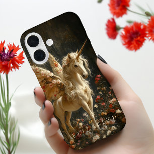 Vintage Multicolored Feathered Fairy Unicorn iPhone 16 Case