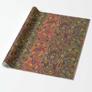 Vintage Multicolored Floral Pattern Wrapping Paper