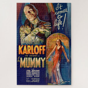 Vintage Mummy Monster Movie Poster Jigsaw Puzzle