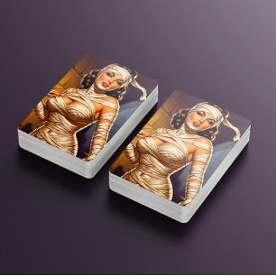 Vintage Mummy Pin-up Poker Cards
