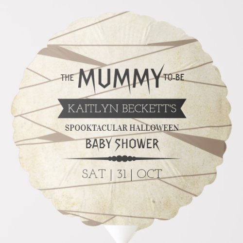 Vintage Mummy To Be  Halloween Baby Shower Balloon