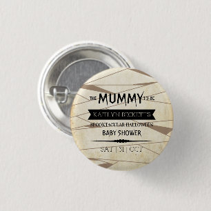 Vintage Mummy To Be Halloween Baby Shower Button