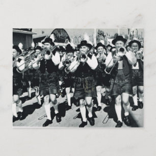 Vintage Munich, Oktoberfest, Marching band Postcard