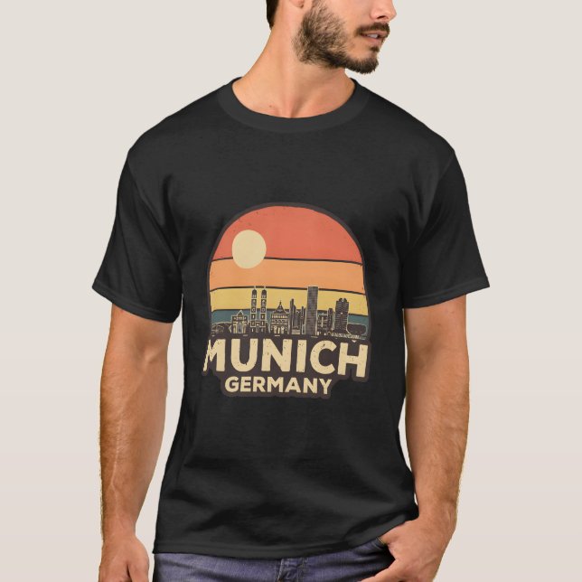 Vintage Munich Skyline T-Shirt (Front)