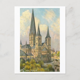 Vintage Munster in Bonn, Germany Postcard