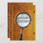 Vintage murder mystery dinner party retro gold invitation