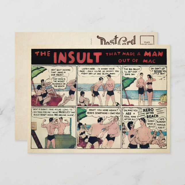 Vintage Muscle Advertisement Postcard (Front/Back)