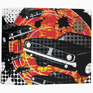 Vintage Muscle Car 3 Ring Binder