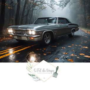 Vintage Muscle Car - Impala- Fall Forest Highway Tissue Paper