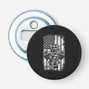 Vintage Muscle Car Piston American Flag Funny Mech Bottle Opener