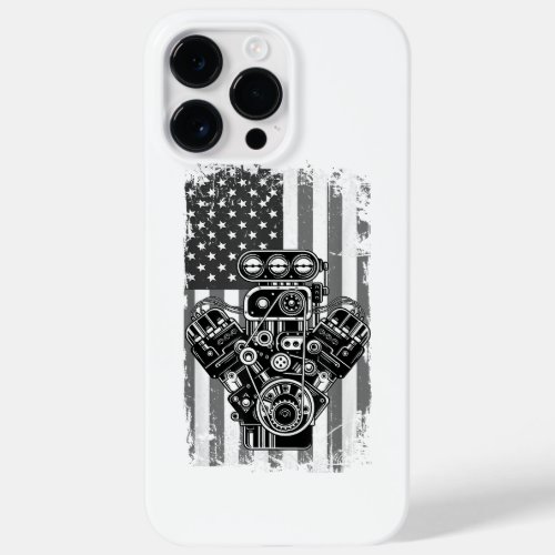 Vintage Muscle Car Piston American Flag Funny Mech Case_Mate iPhone 14 Pro Max Case