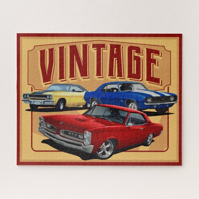 Vintage Muscle Cars Jigsaw Puzzle (Horizontal)