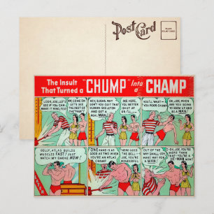 Vintage Muscle Chump Advertisement Postcard