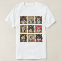 Vintage Museum Wall, Hilarious Corgi Dog Portraits