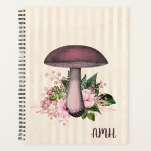 Vintage Mushroom and Floral Compilation Monogram Planner
