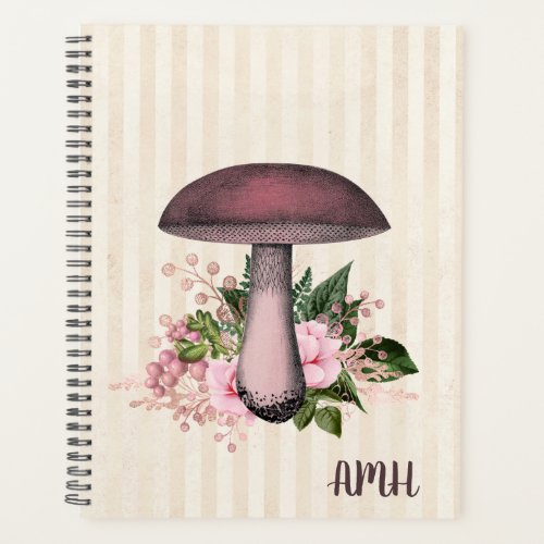 Vintage Mushroom and Floral Compilation Monogram Planner