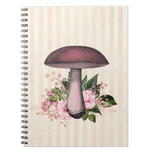Vintage Mushroom and Floral Compilation   Notebook