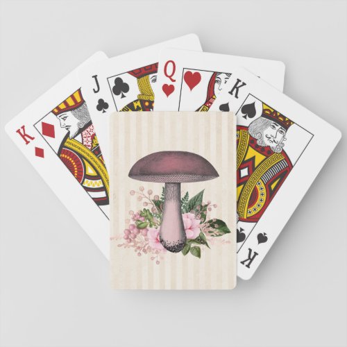 Vintage Mushroom and Floral Compilation Playing Cards