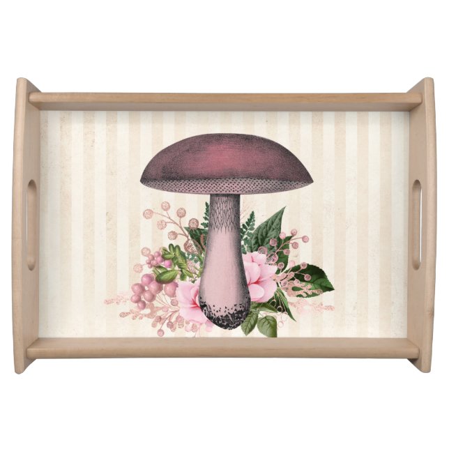 Vintage Mushroom and Floral Compilation   Serving Tray (Front)