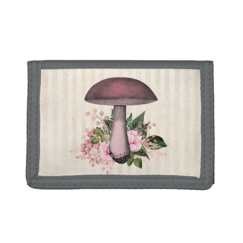 Vintage Mushroom and Floral Compilation  Trifold Wallet
