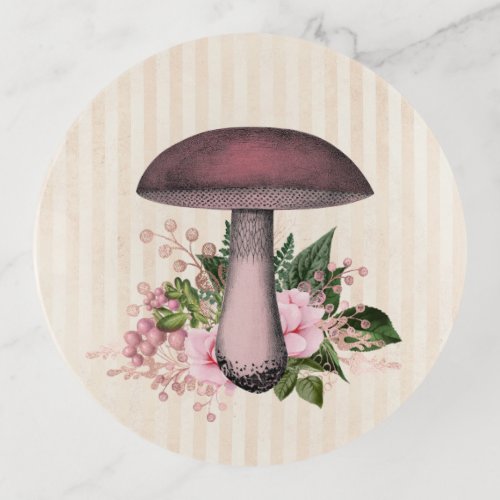 Vintage Mushroom and Floral Compilation  Trinket Tray