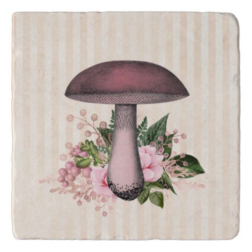 Vintage Mushroom and Floral Compilation  Trivet