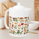 Vintage Mushroom and Wildflower Seamless Pattern Teapot<br><div class="desc">Bring nature beauty home with our Vintage Mushroom and Wildflower Seamless Pattern teapot. A touch of rustic charm elegance for your space!</div>