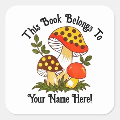 Vintage Mushroom Bookplate