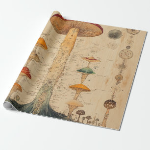Vintage Mushroom Botanical Chart (11) Wrapping Paper