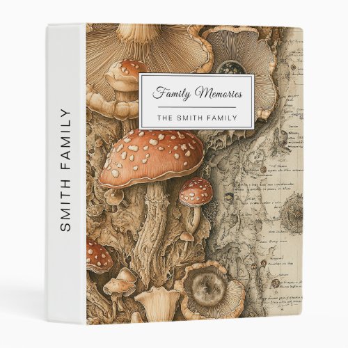 Vintage Mushroom Botanical Chart (1) Mini Binder