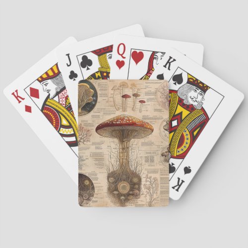 Vintage Mushroom Botanical Chart (2) Poker Cards