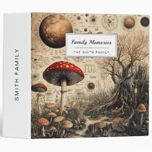 Vintage Mushroom Botanical Chart (4) 3 Ring Binder