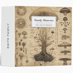 Vintage Mushroom Botanical Chart (5) 3 Ring Binder