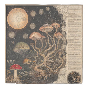 Vintage Mushroom Botanical Chart (7) Duvet Cover