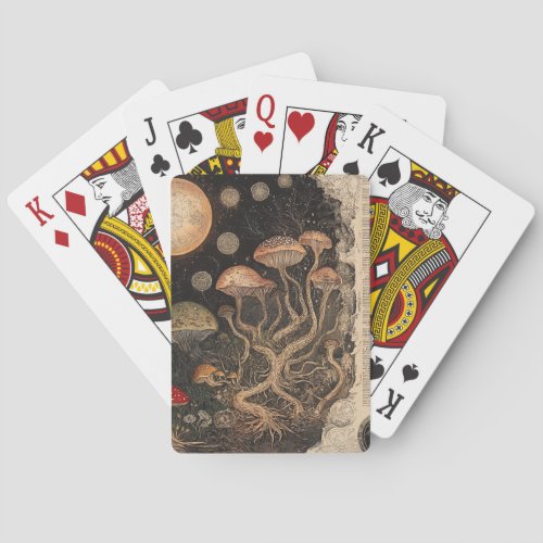 Vintage Mushroom Botanical Chart (7) Poker Cards