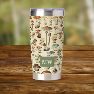 Vintage Mushroom Custom Monogram Insulated Tumbler