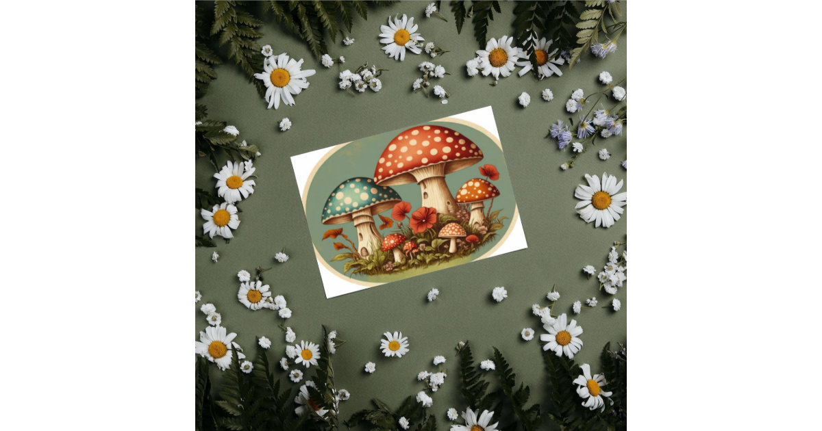 Vintage Mushroom Decoupage Oval Tissue Paper | Zazzle
