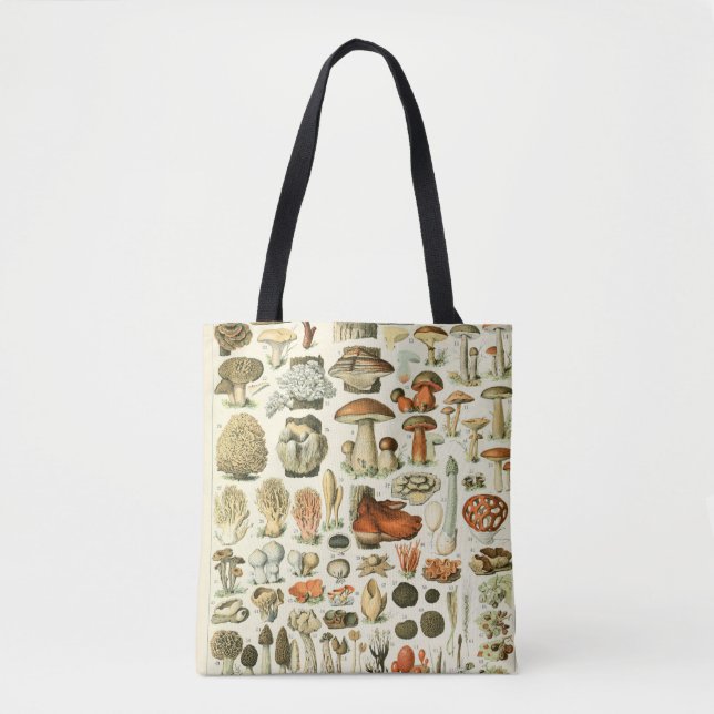 Vintage Mushroom Encyclopedia Print Tote Bag (Front)