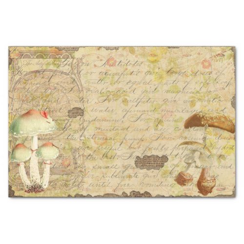 Vintage Mushroom Ephemera Design Series 4 Tissue Paper