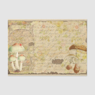 Vintage Mushroom Ephemera Design Series 4 Tissue Paper