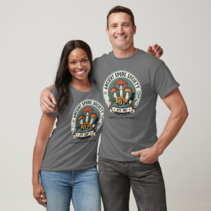 Vintage Mushroom Forager & Mycology Club Design T-Shirt