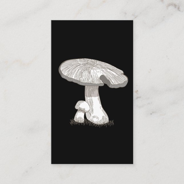 Vintage Mushroom Fungi Nature Art Business Card (Front)