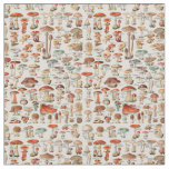 Vintage Mushroom Fungus Illustration I Fabric