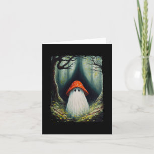Vintage Mushroom Ghost Halloween Ghost In The Fore Card