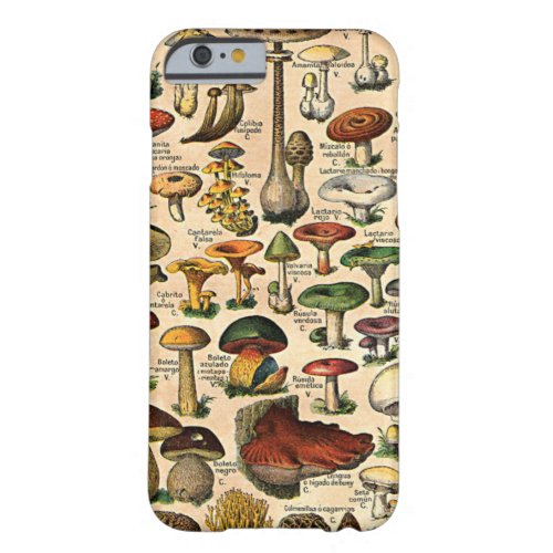 Vintage Mushroom Guide iPhone 6 Barely There iPhone 6 Case