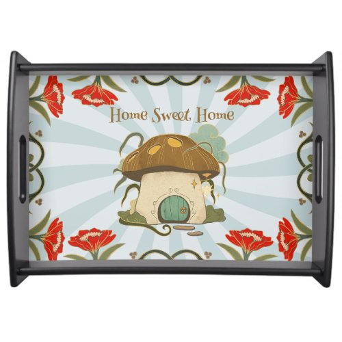 Vintage Mushroom Home Sweet Home Serving Tray