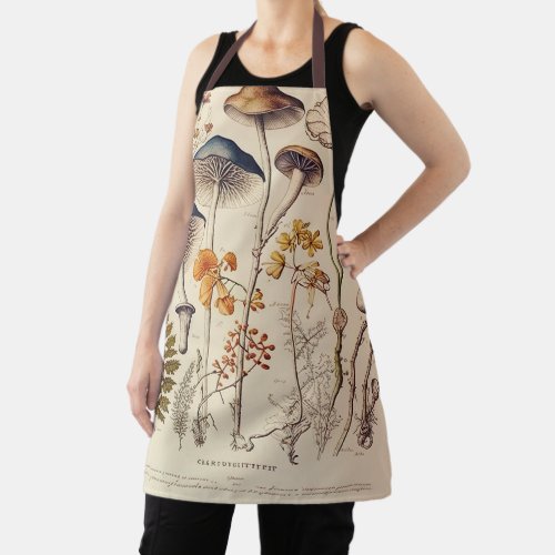 Vintage Mushroom Naturalist Apron